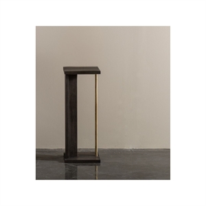 Velvet Fan Pedestal - Massiv mokka brun olieret ask - Messing stang - Flere størrelser
